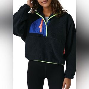 Free People Hit the Slopes Colorblock Pullover in Black